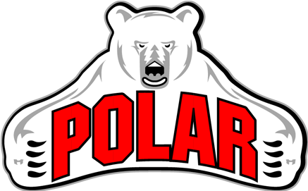 Polar Ice House Logo - Red sans-serif type with illustrated polar bear holding letters